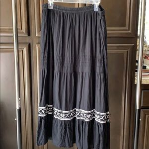 Black shirt with white embroidery